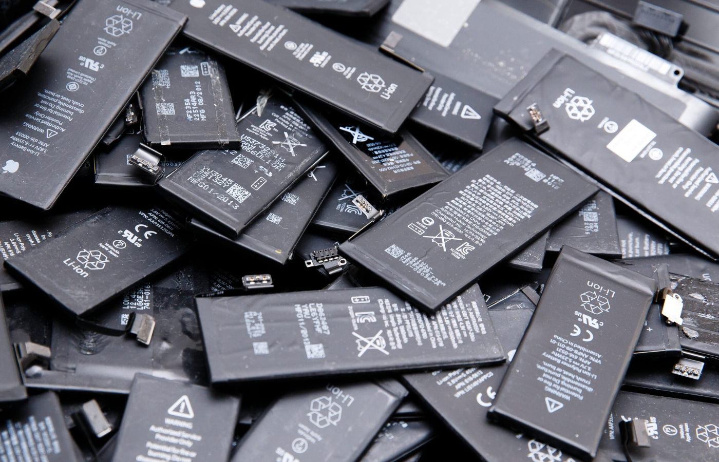 lithium batteries stacked together