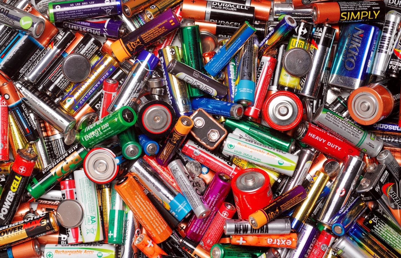 batteries in a pile