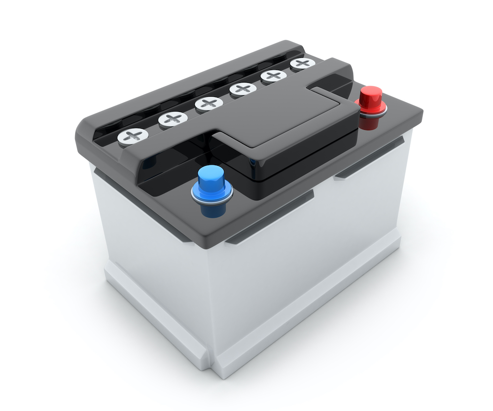 car battery on a white background