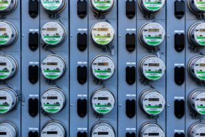 utility meters installed on a wall